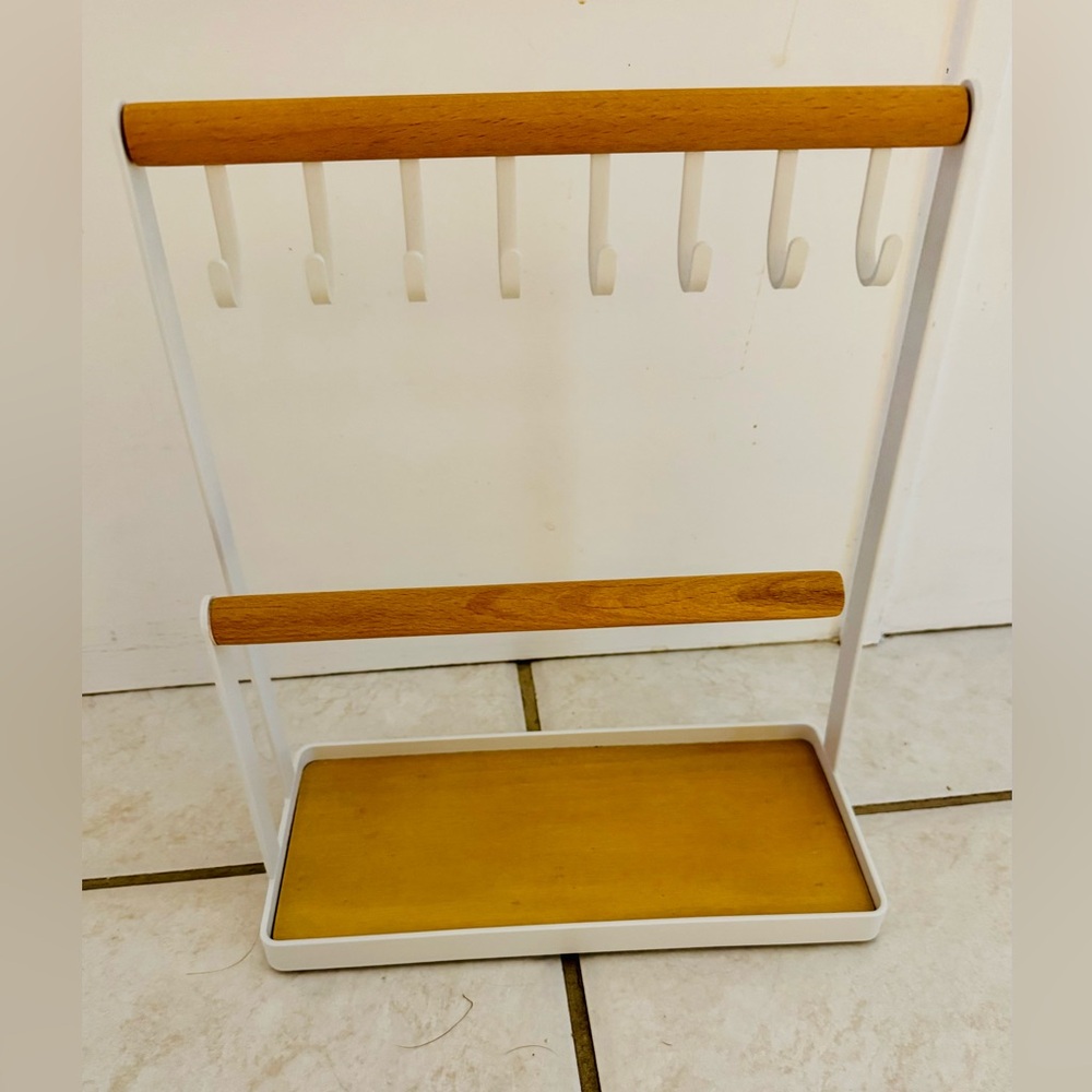 White and Wood Jewelry Stand